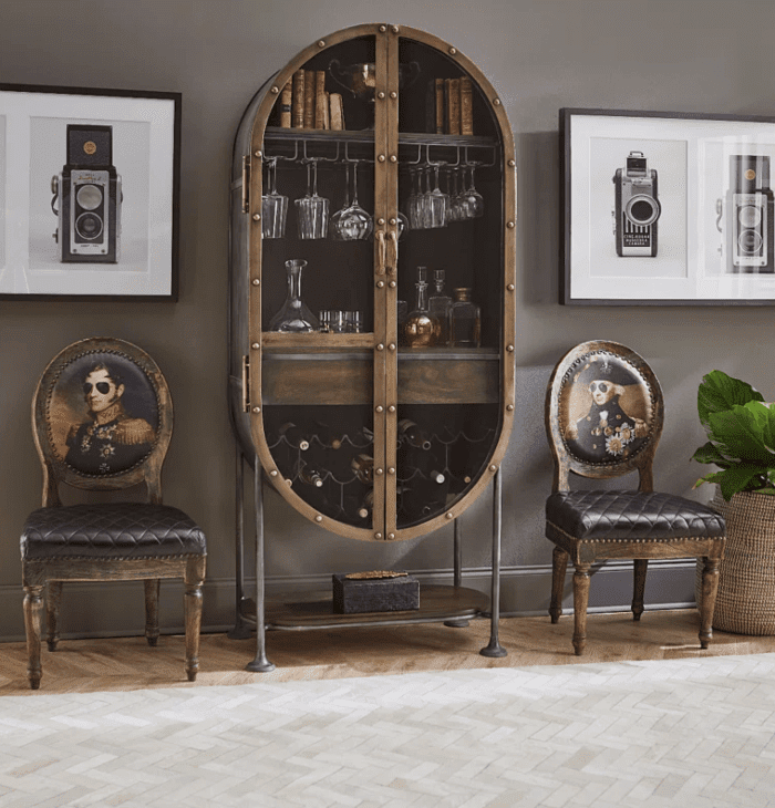 Bowery 34" Tall Oval Bar Cabinet
